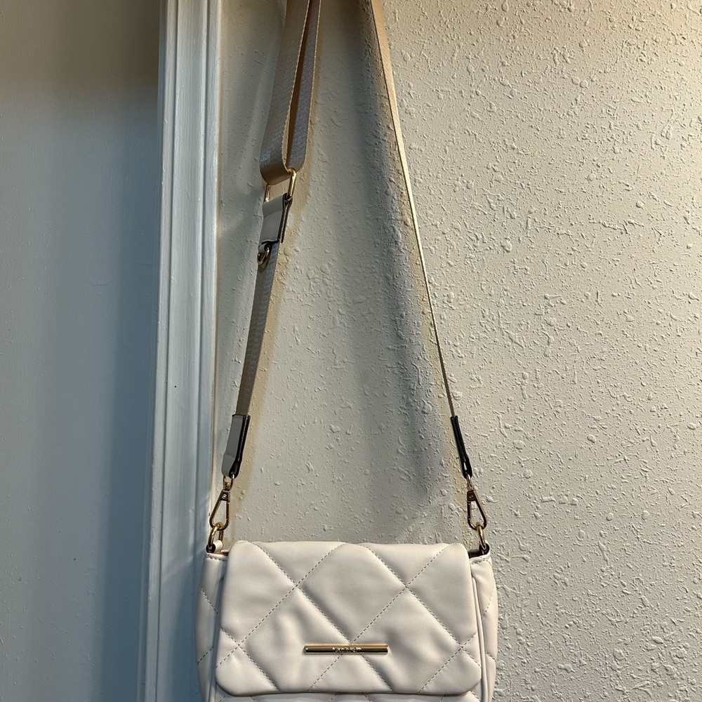 Aldo Cream Quilted Crossbody Bag